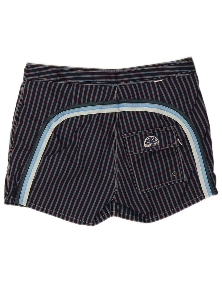 Pantaloncini da bagno da uomo Sundek Poliestere medio a righe blu navy