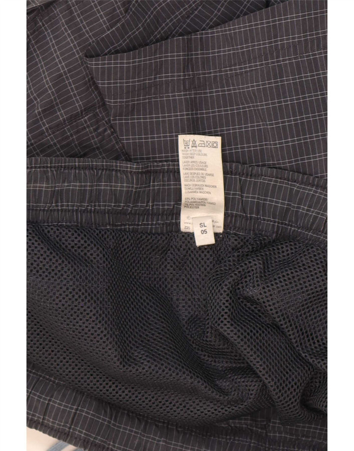 Pantaloncini da bagno da uomo Marks & Spencer grandi in poliammide a quadri grigi