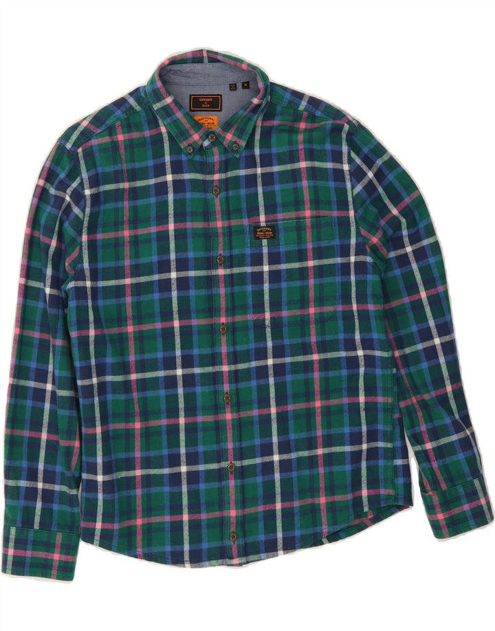 SUPERDRY Mens Flannel Shirt Medium Green Check Vintage Superdry and Second-Hand Superdry from Messina Hembry 