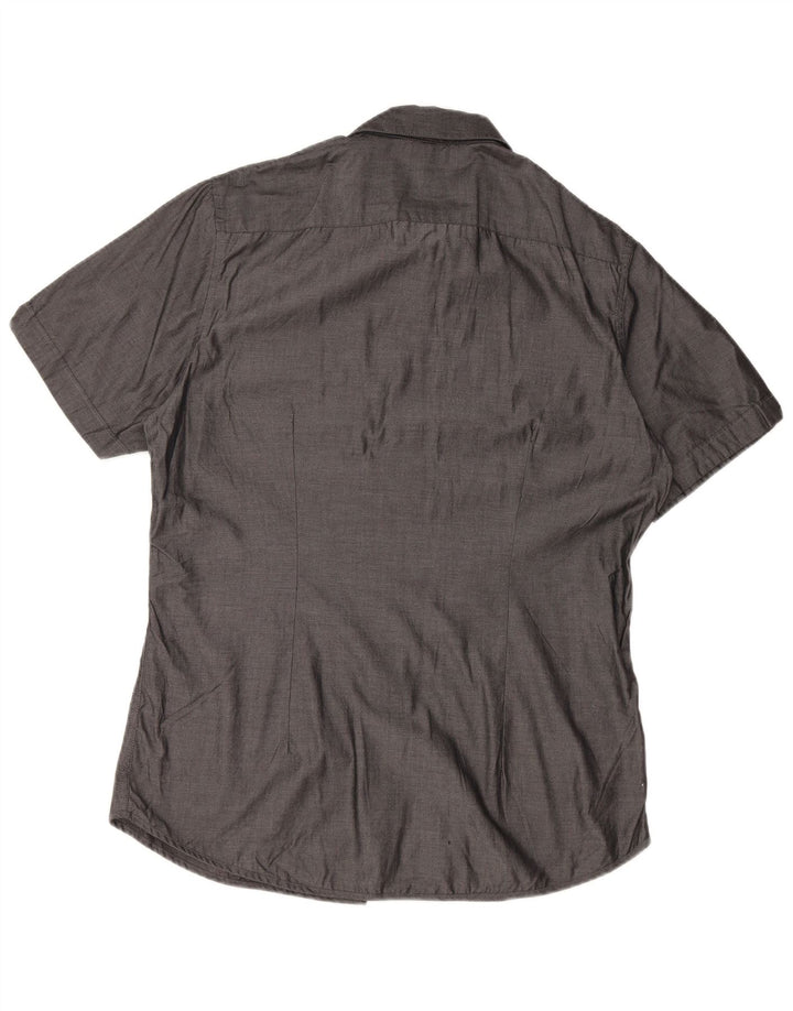 CALVIN KLEIN Camicia da uomo slim fit a maniche corte grande in cotone grigio