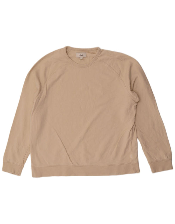 Marks & Spencer Mens Sweatshirt Jumper XL Beige Cotton