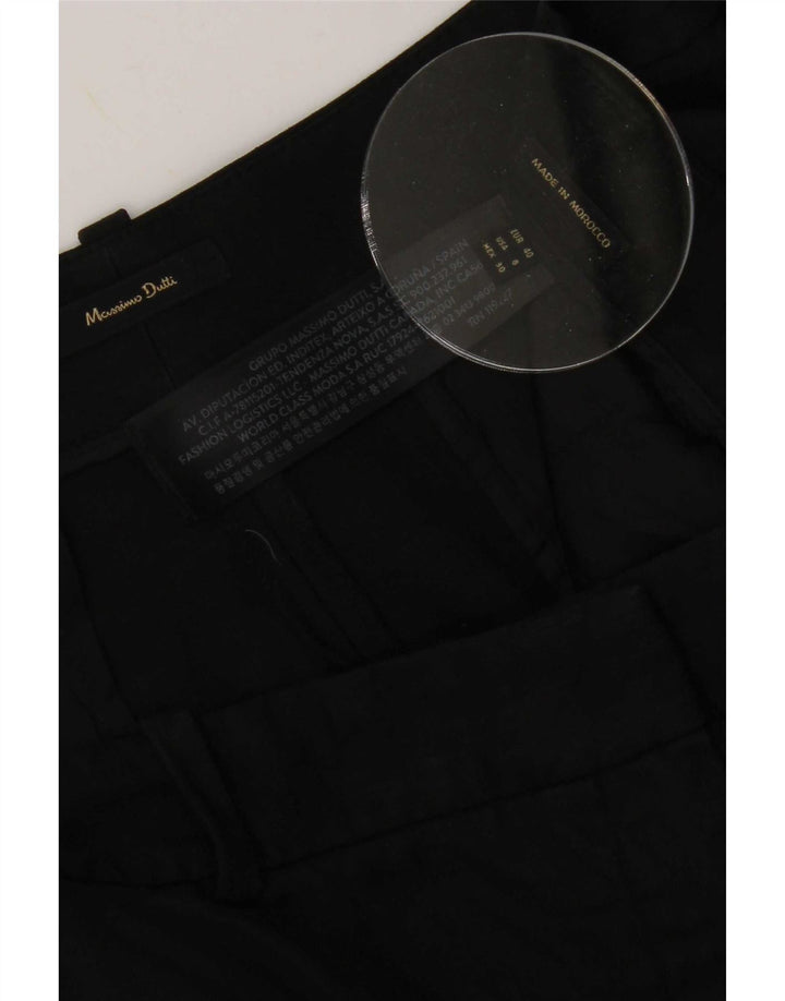 Pantaloni cropped da donna Massimo Dutti EU 40 Medium W30 L25 Lino nero