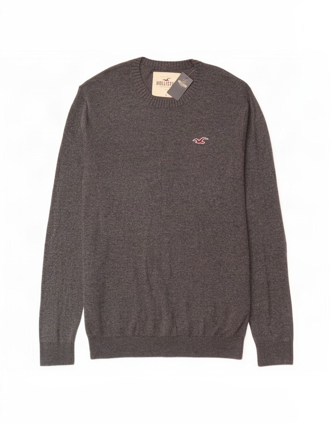 Hollister Uomo Maglione Girocollo Maglione Grande Cotone Grigio