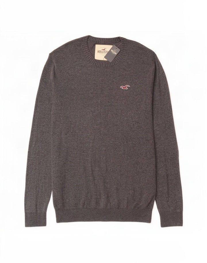 Hollister Uomo Maglione Girocollo Maglione Grande Cotone Grigio