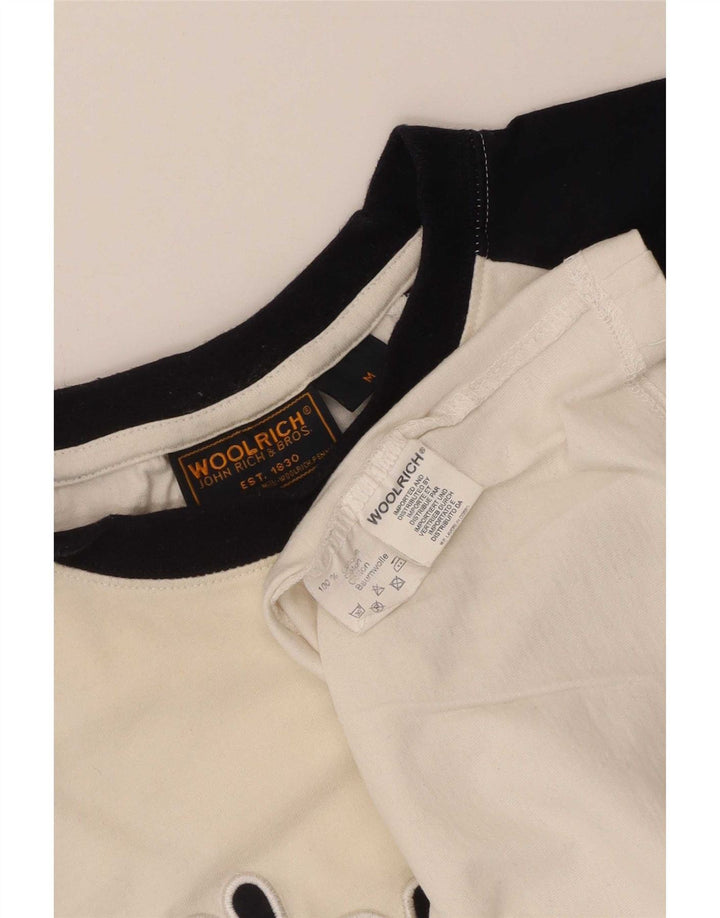 T-shirt grafica da uomo Woolrich Top in cotone color block bianco medio