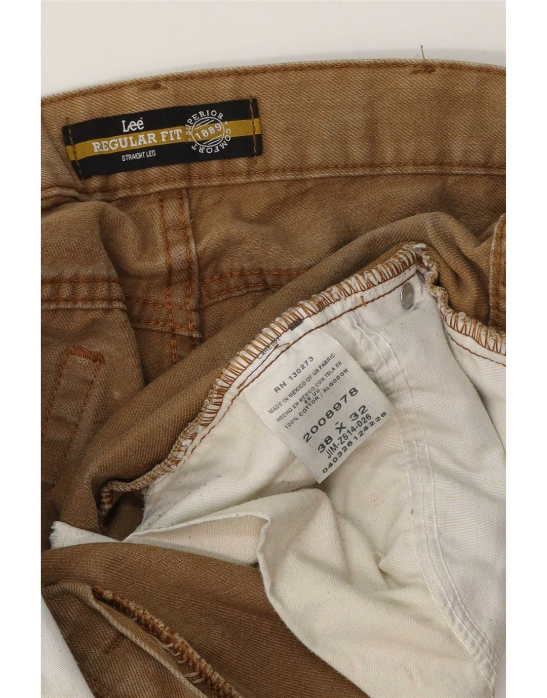 Jeans dritti da uomo Lee Regular Fit W38 L32 in cotone marrone