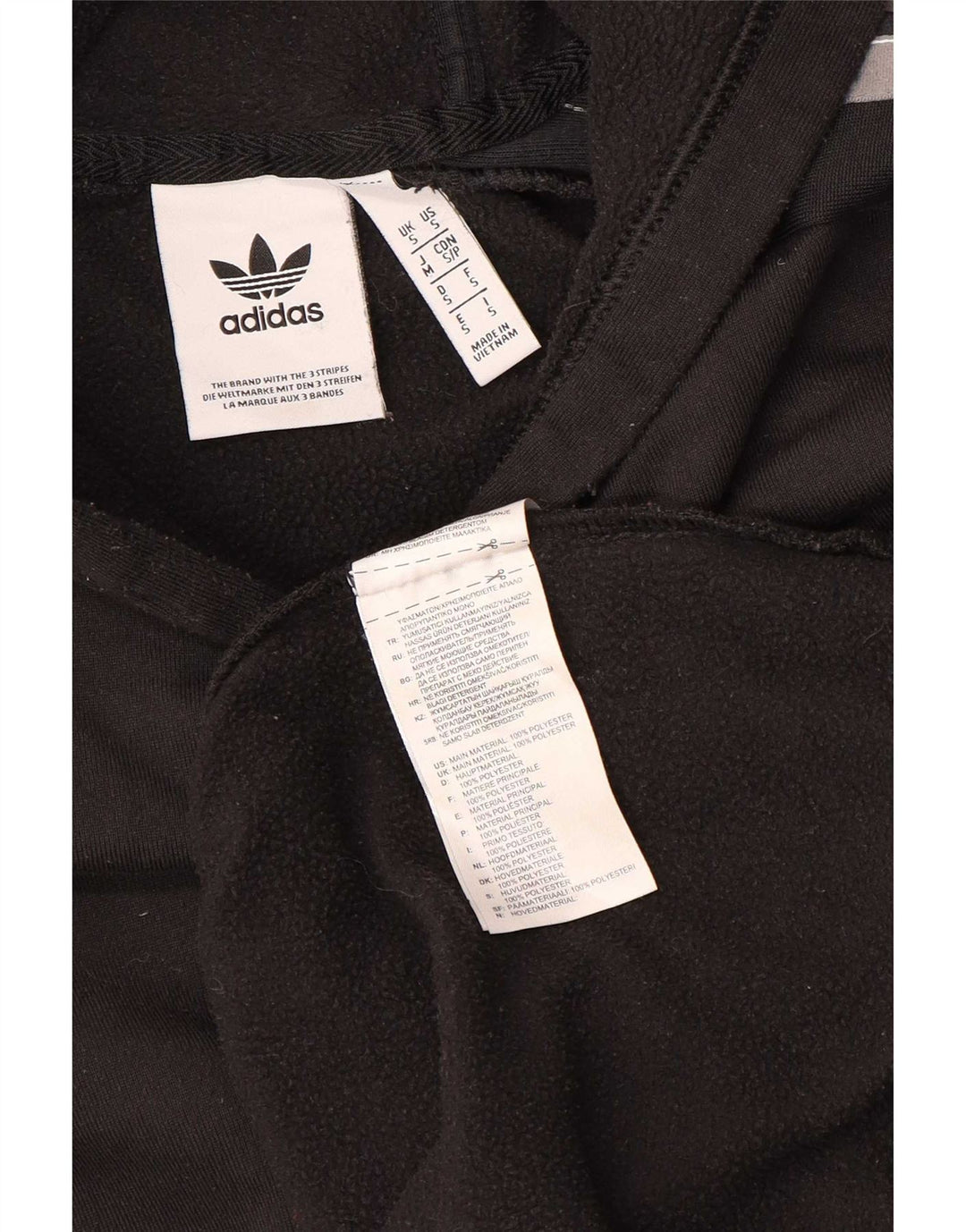 Felpa con cappuccio grafica da uomo Adidas, piccola, in poliestere color block nero