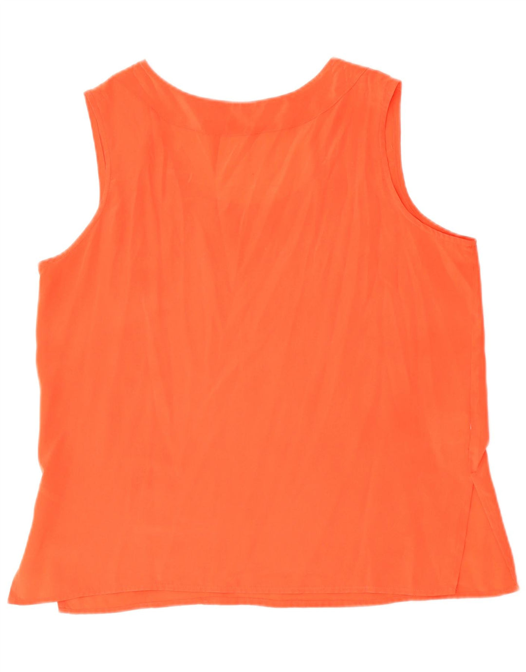 Top camicetta senza maniche vintage da donna UK 14 grande arancione