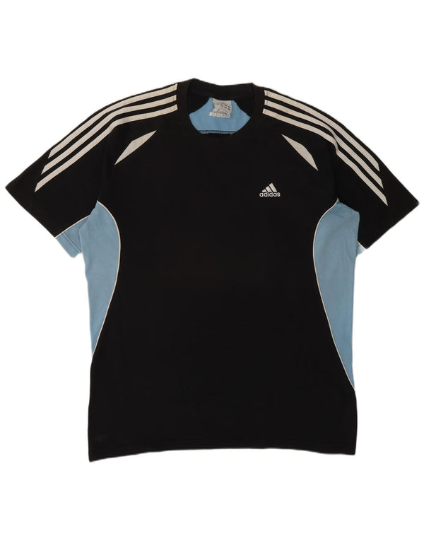 T-shirt da uomo Adidas Top UK 42/44 grande cotone color block nero