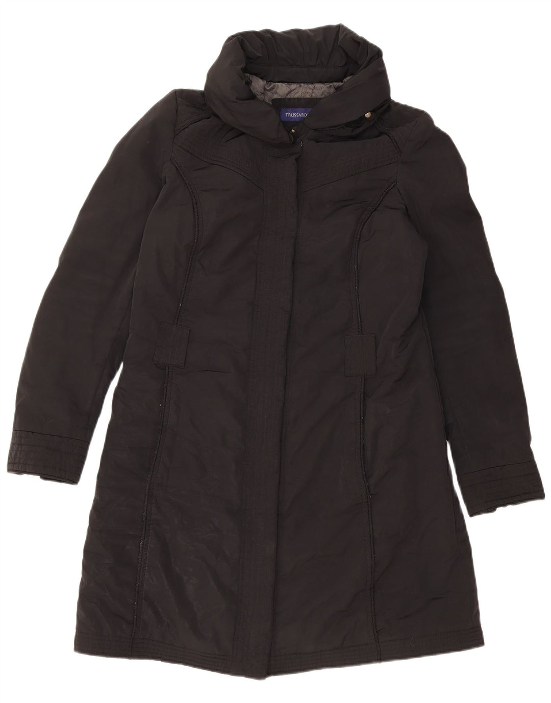 Cappotto Giacca a Vento Donna TRUSSARDI JEANS IT 44 Medio Nero Poliestere