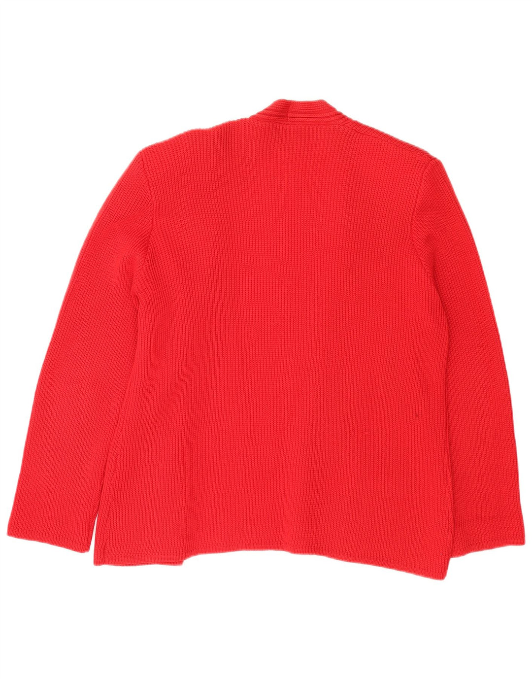 Luisa Spagnoli maglione cardigan aperto da donna UK 16 grande lana rossa