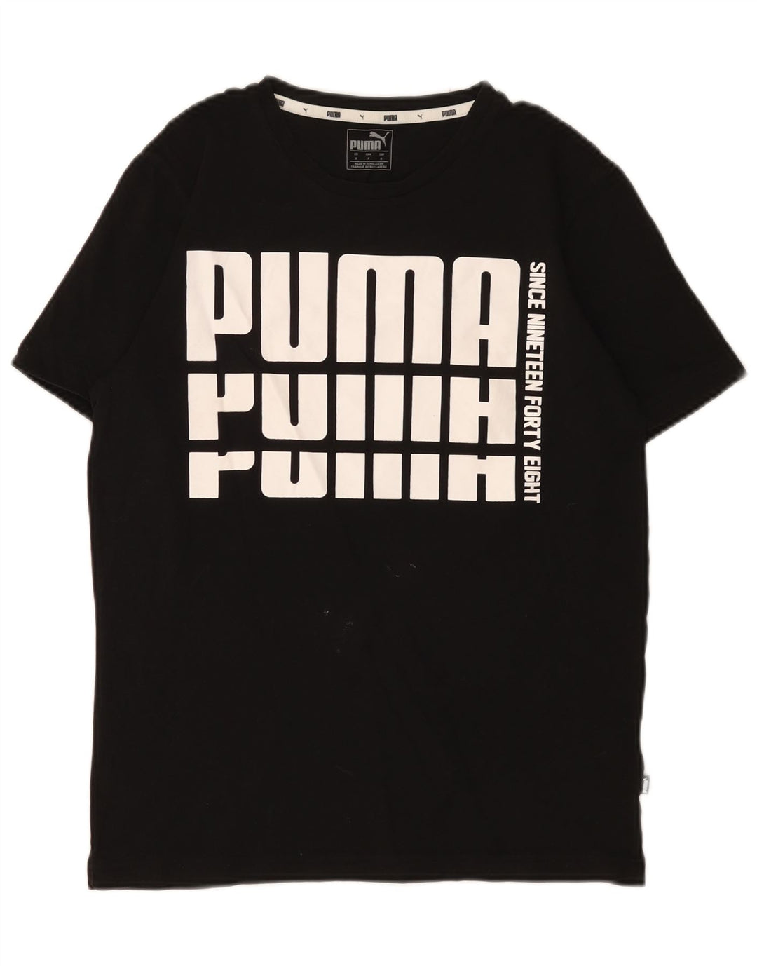 T-shirt grafica da uomo Puma Top Small in cotone nero