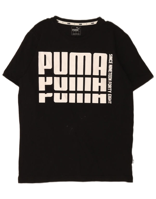 T-shirt grafica da uomo Puma Top Small in cotone nero