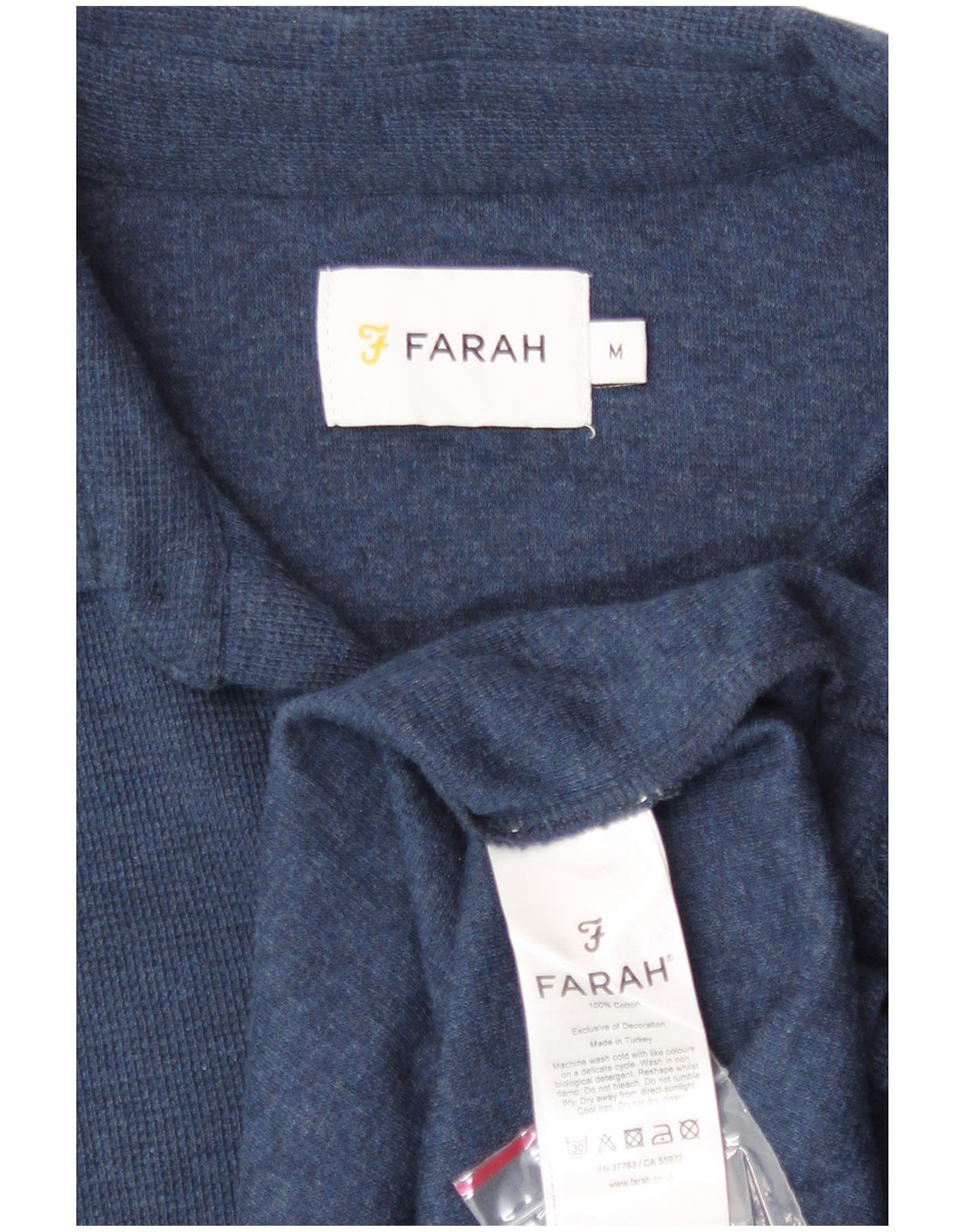 Polo da uomo Farah in cotone medio blu navy
