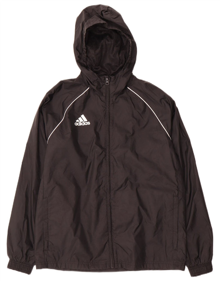 Giacca da ginnastica con cappuccio Adidas da ragazzo 13-14 anni in poliestere nero