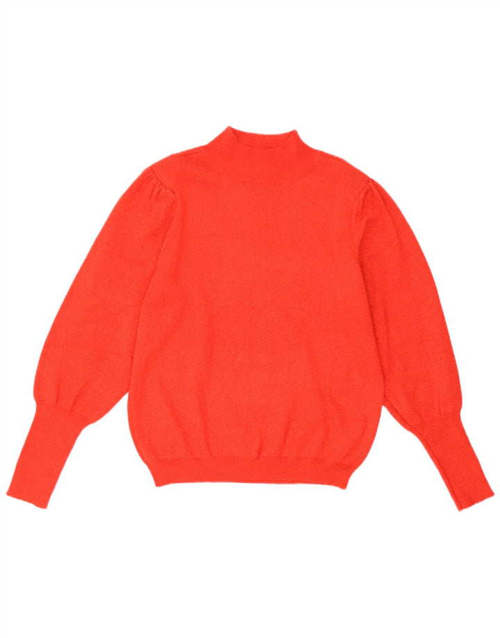 Maglione maglione a collo alto da donna Marks & Spencer UK 14 grande viscosa rossa