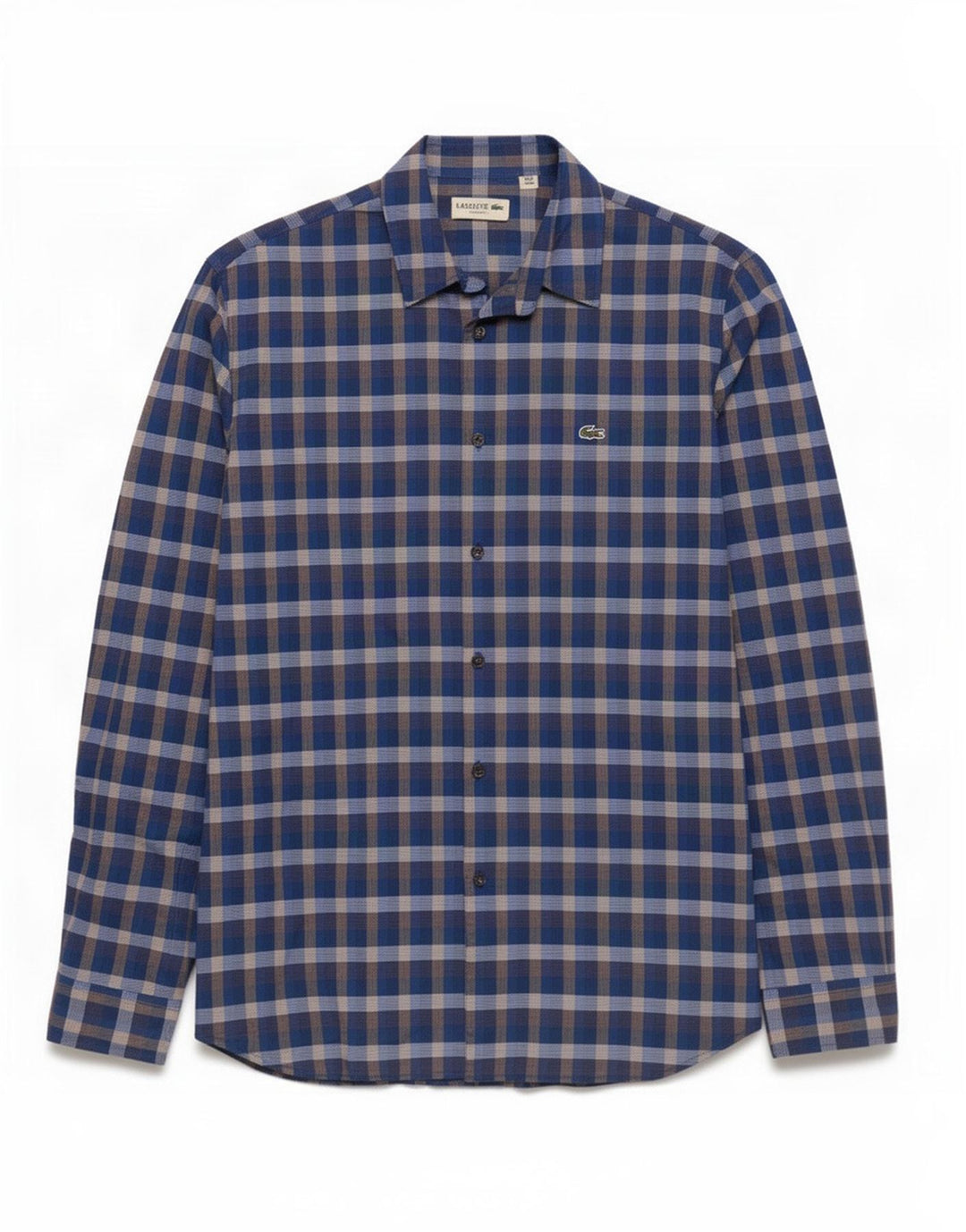 Camicia Lacoste da uomo vestibilità classica taglia 40 cotone a quadri blu medio