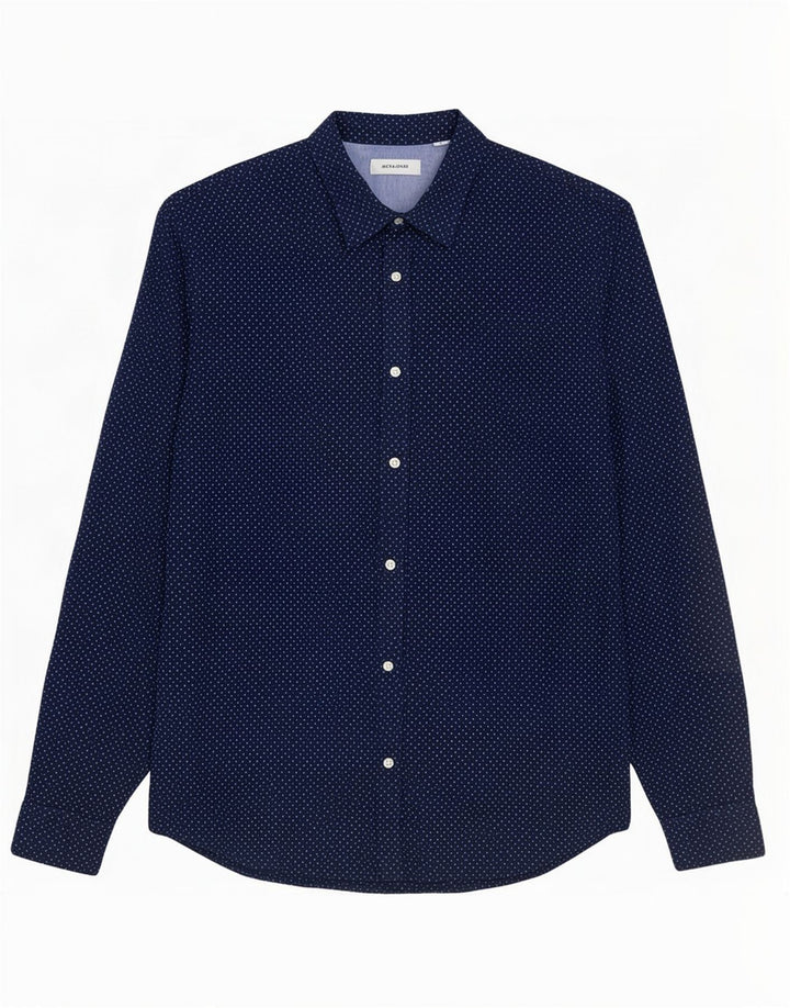 Camicia da uomo Jack & Jones in cotone maculato medio blu navy