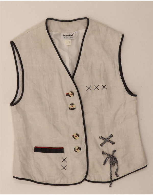 Gilet da donna Meico UK 14 Lino bianco medio