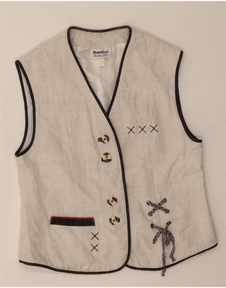 Gilet da donna Meico UK 14 Lino bianco medio