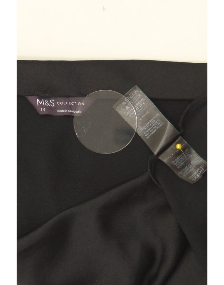 Gonna a trapezio da donna Marks & Spencer UK 14 grande W33 poliestere nero