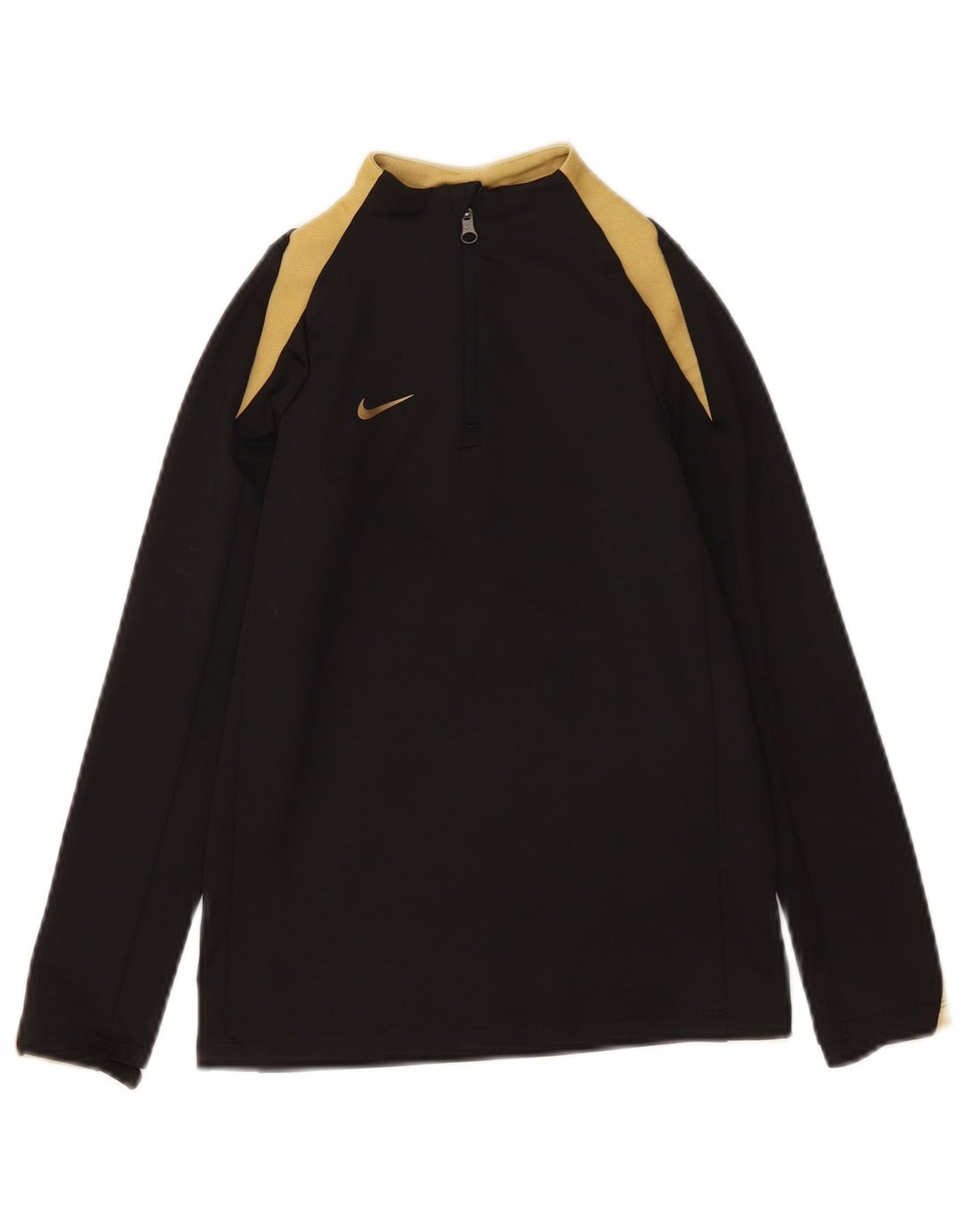 Top della tuta pullover Nike da bambino Dri Fit con zip e collo 8-9 anni, piccola, nera