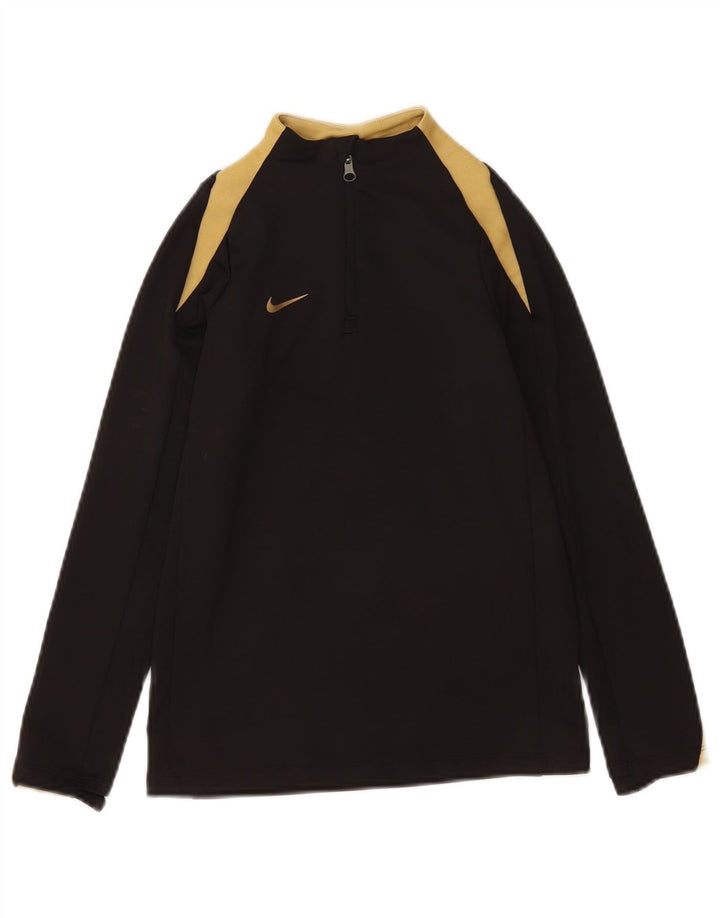 Top della tuta pullover Nike da bambino Dri Fit con zip e collo 8-9 anni, piccola, nera
