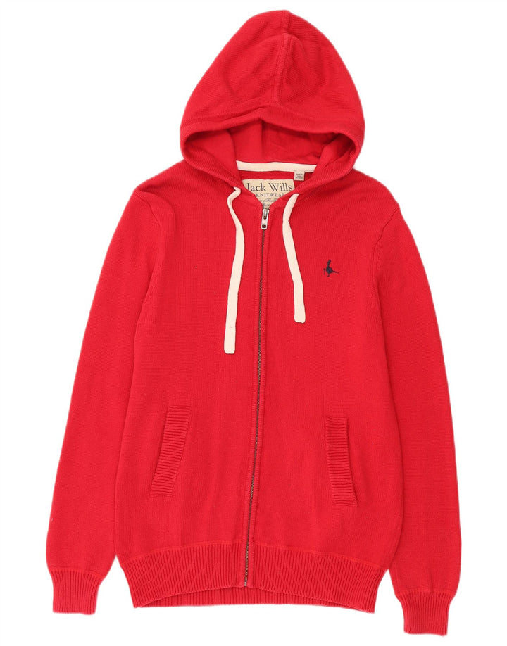 Maglione cardigan con cappuccio da uomo Jack Wills piccolo in cotone rosso
