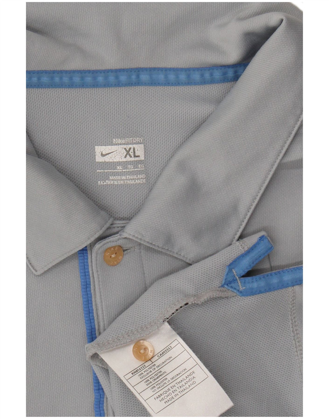 Polo NIKE da uomo XL in poliestere grigio