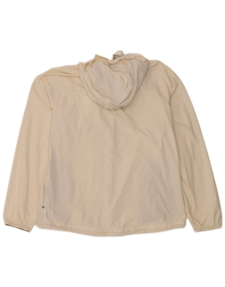 FILA Womens Hooded Rain Jacket UK 14 Large Off White Polyamide