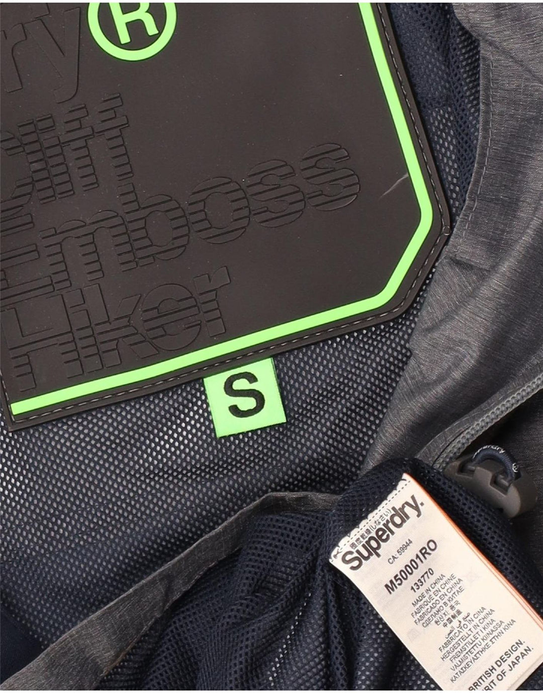 Giacca antipioggia da uomo con cappuccio Superdry UK 36 Small Nylon grigio