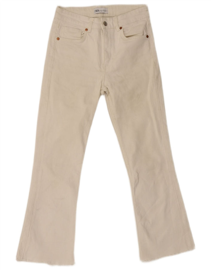 Jeans svasati da donna Zara EU 38 Small W28 L26 Cotone bianco