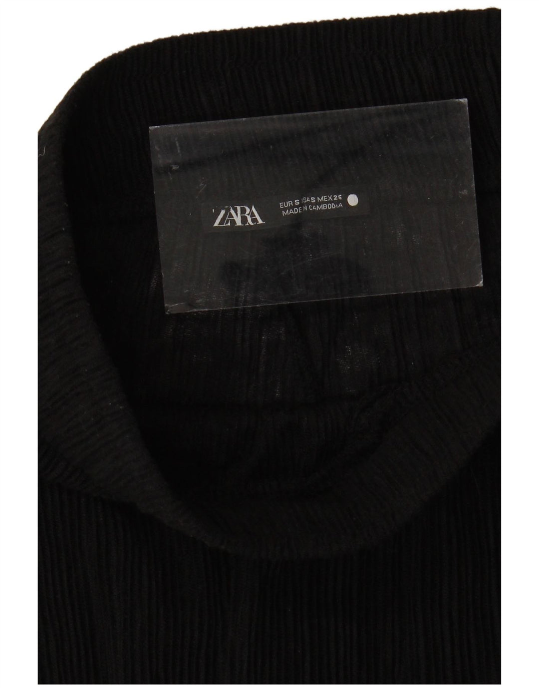 Pantaloni da donna Zara trasparenti a gamba larga piccoli W24 L31 neri