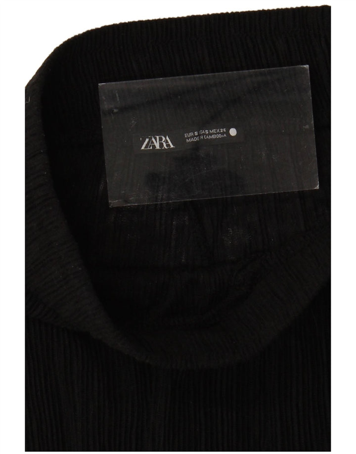 Pantaloni da donna Zara trasparenti a gamba larga piccoli W24 L31 neri