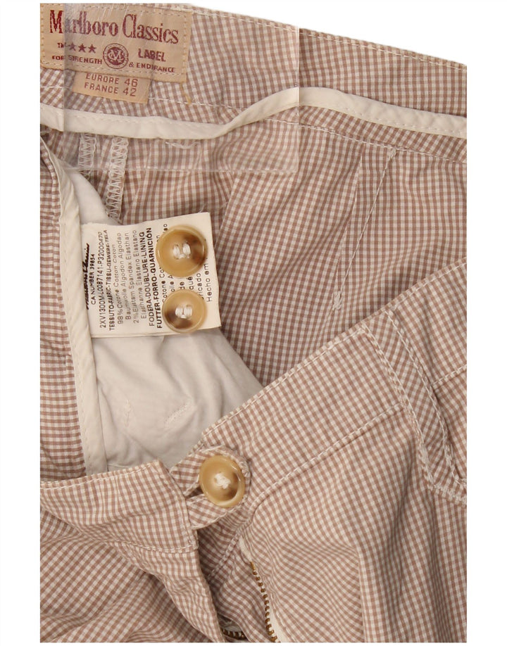 MARLBORO CLASSICS Pantaloni cropped da donna EU 46 XL W32 L23 Beige a quadri
