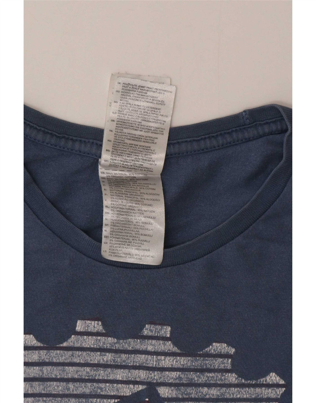 T-shirt grafica da uomo Adidas Top in cotone blu medio