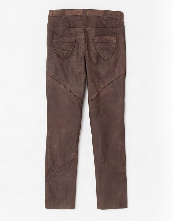 Pantaloni in pelle slim da donna Alba Moda EU 36 Small W26 L32 Marrone