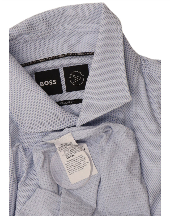 Camicia HUGO BOSS da uomo vestibilità regolare, grande in poliestere maculato blu