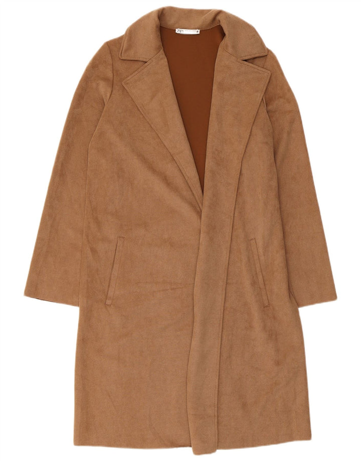 Cappotto Zara da donna UK 10 piccolo in poliestere marrone