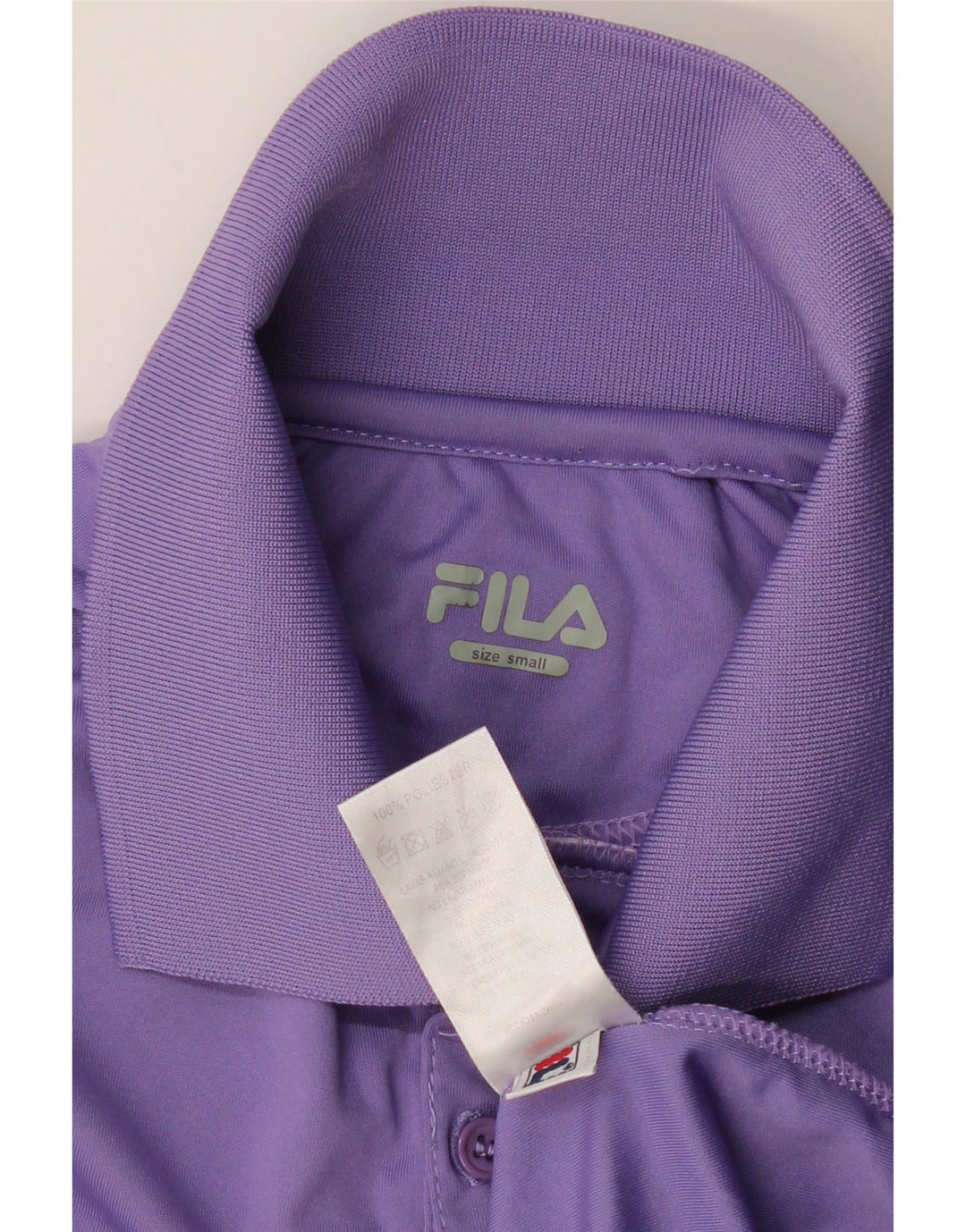 Polo da uomo FILA piccola viola color block in poliestere