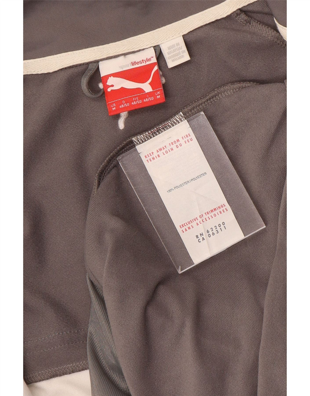 Giacca da tuta da uomo PUMA in poliestere color block grigio medio