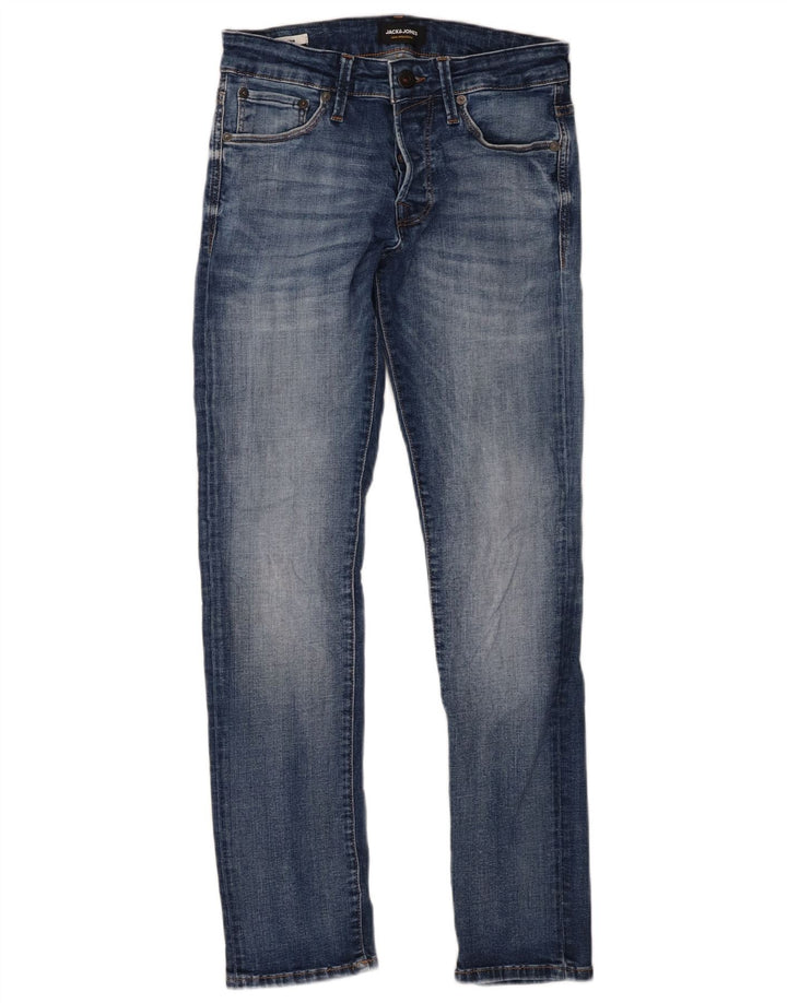 Jack & Jones Uomo GLENN Slim Jeans W28 L30 Cotone Blu