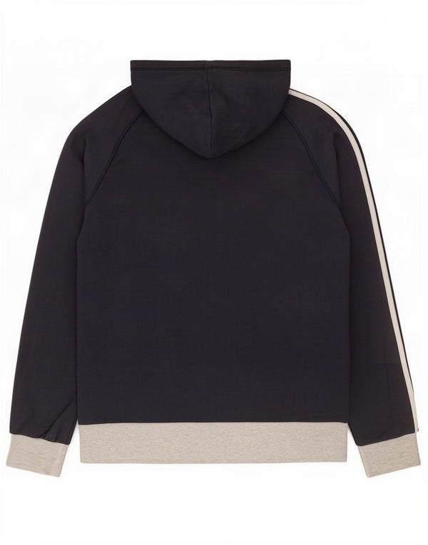Maglione con cappuccio e zip da uomo Adidas grande in cotone color block blu navy