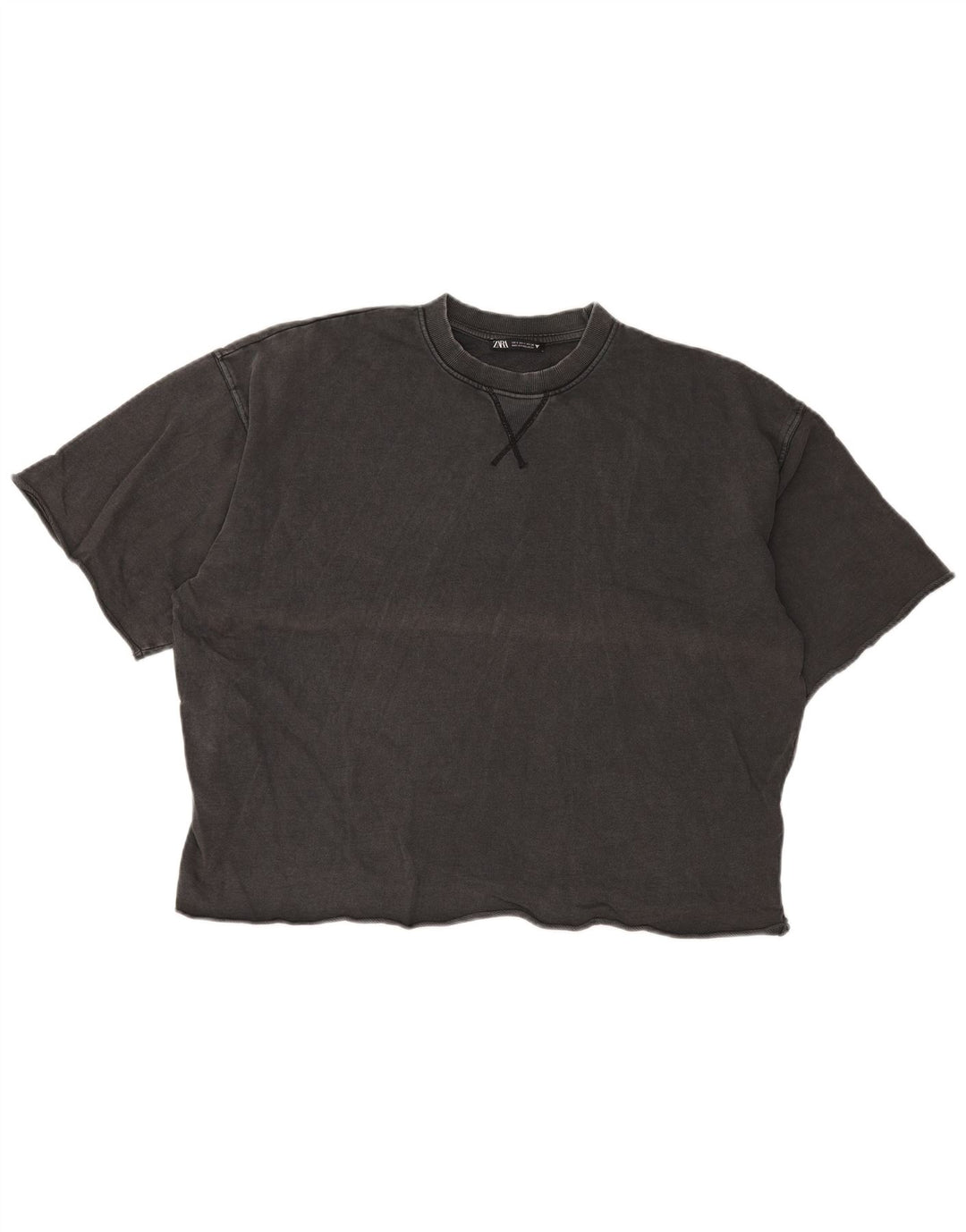 T-shirt oversize da donna Zara UK 10 piccola in cotone grigio