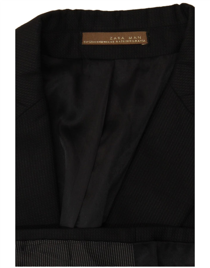 Giacca blazer da uomo a 2 bottoni Zara EU 50 gessato medio nero