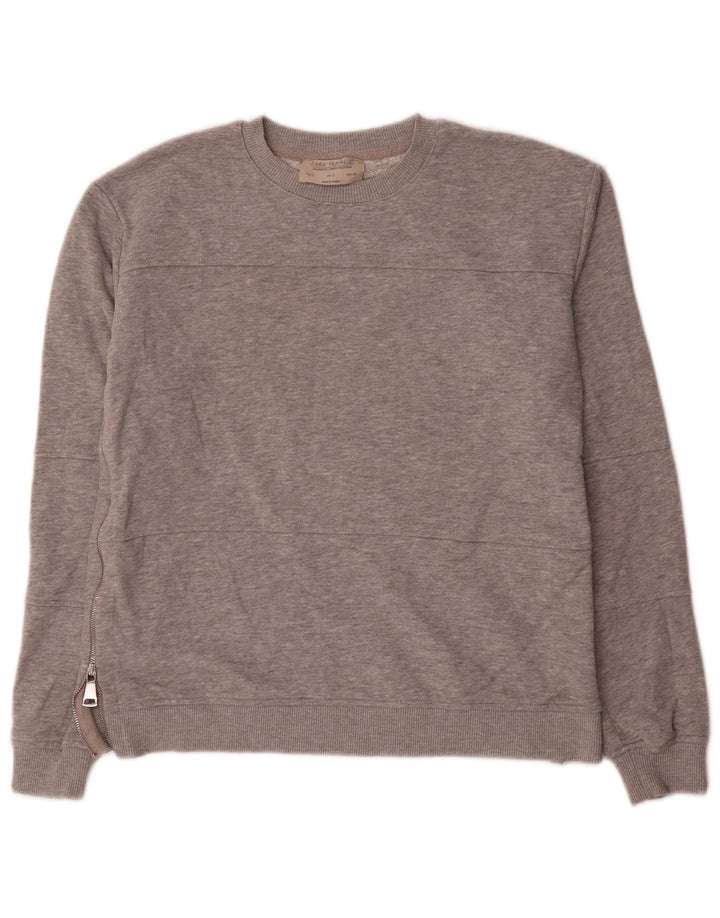 Felpa oversize Zara Trafaluc da donna UK 10 piccola grigia chiazzata
