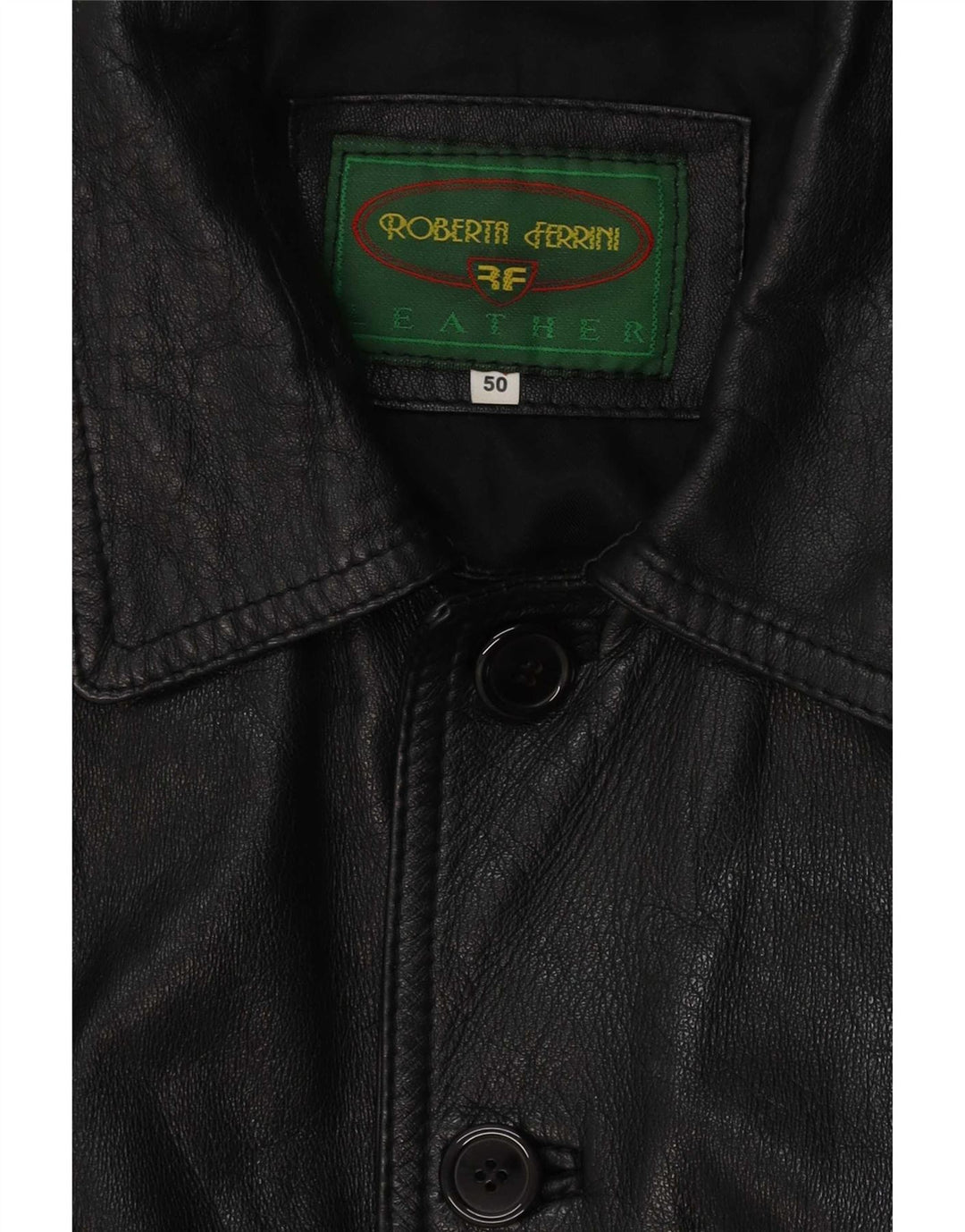 Giacca in Pelle Uomo Roberta Ferrini IT 50 Large Nera