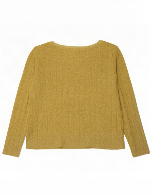 Marks & Spencer Top da donna a maniche lunghe UK 14 Large Giallo Poliestere
