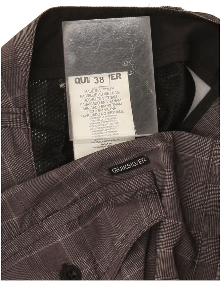 Pantaloncini chino da uomo Quiksilver W38 XL poliestere pied de poule grigio