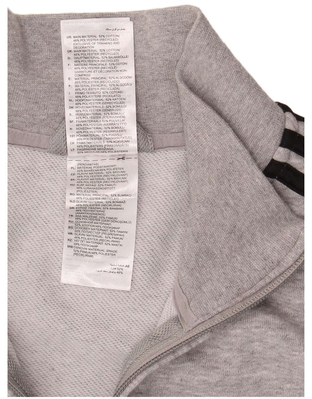 Giacca da ginnastica da donna Adidas, giacca grande in cotone chiazzato grigio